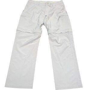 Columbia PFG Men's Sz 36x31 Light Gray Convertible Pants Zip Off Outdoor Hiking
